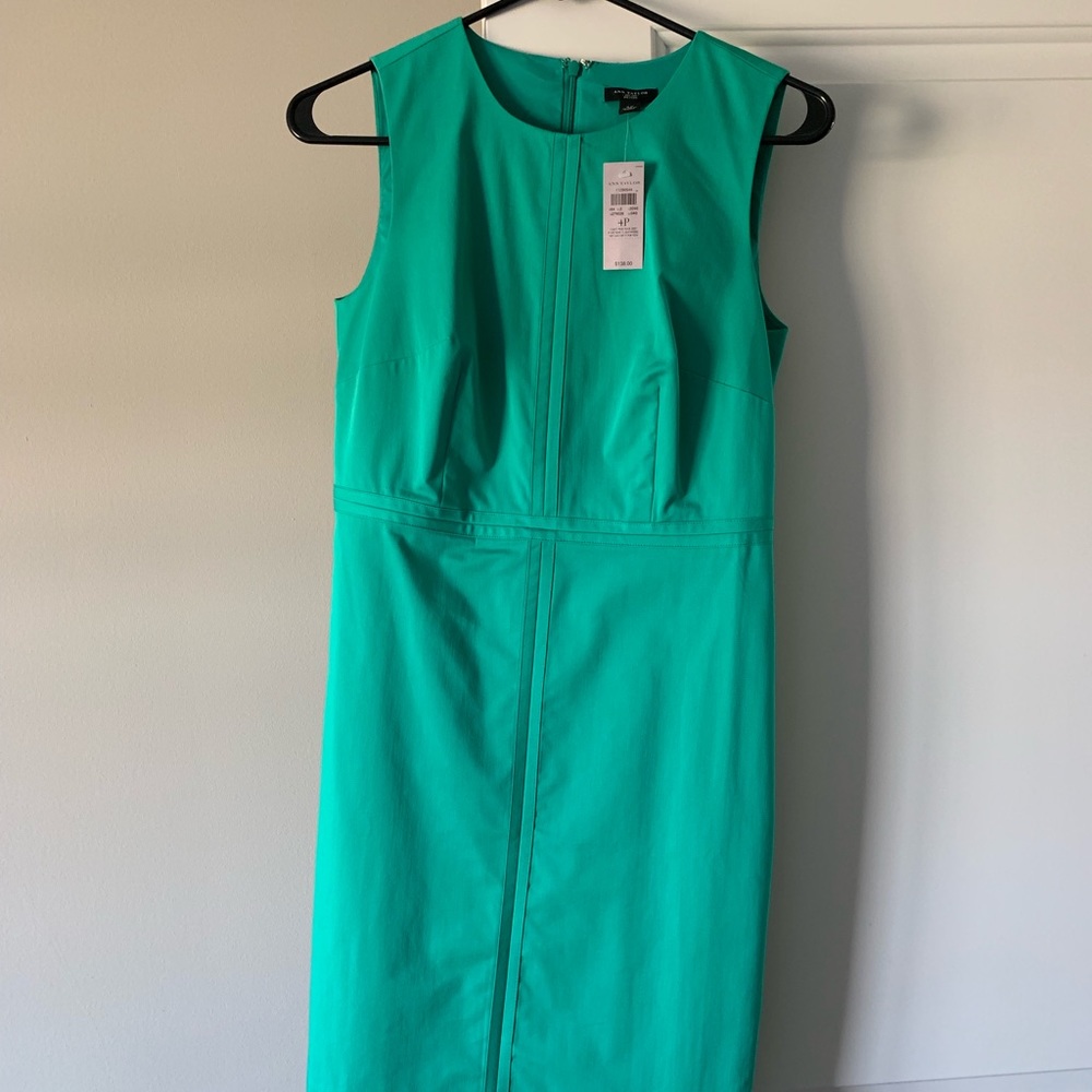 Ann Taylor Petite Green Sheath Dress